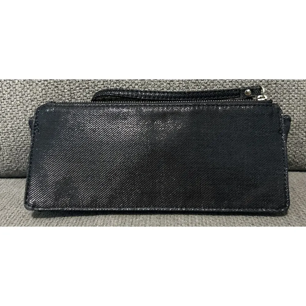 Kate Spade Wristlet Black Bow Metallic Clutch Bag Vintage Small Becca